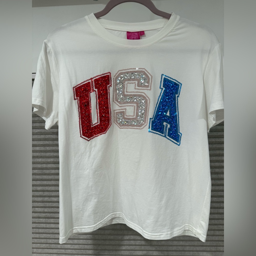 Queen of Sparkles USA Sequin T-Shirt